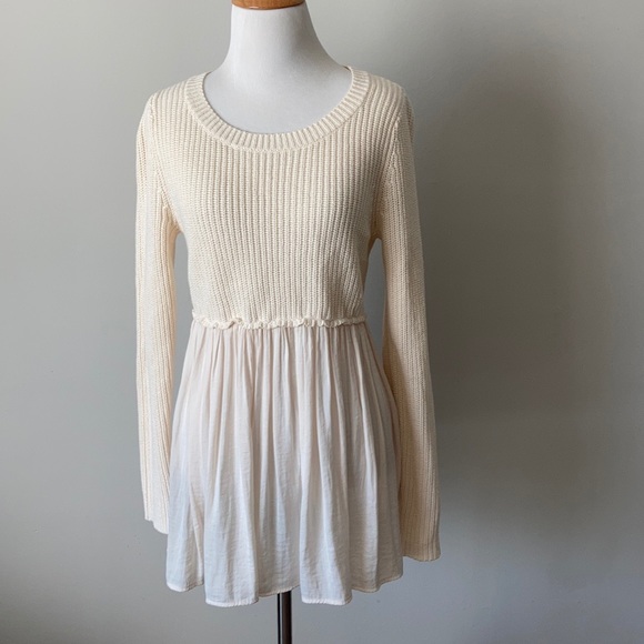 Kimchi Blue Sweaters - NWOT Kimchi Blue Ivory Sweatwr Satin Skirt Med